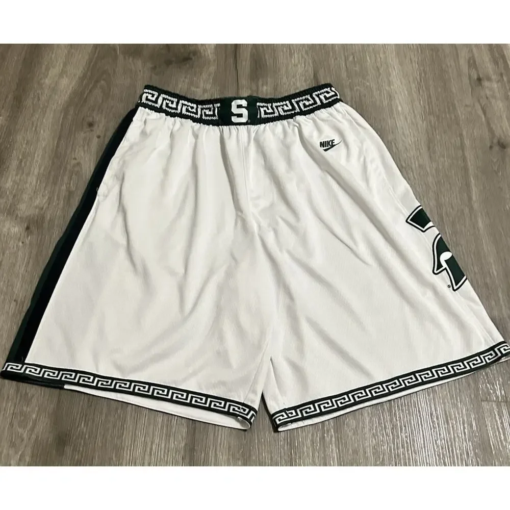 Nike Michigan State Spartans Basketball Shorts Mens XL Throwback Game Player